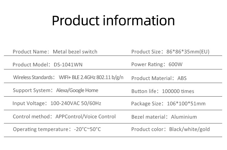 Metal Bezel Tuya Smart Switch 600W 2 Gang Touch Dimmer App Voice Control