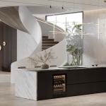 Contemporary High Gloss Wood Laminate Kitchens Cupboard Cabinet Factory