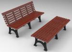 Eco Friendly Outdoor Wooden Bench , Rustic Garden Benches With Sandblast Zinc