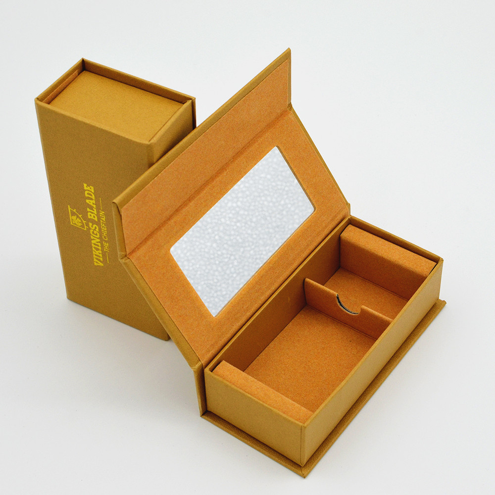 Rigid luxury essential oil and eye serum skincare packaging box with mirrow and golf foil logo