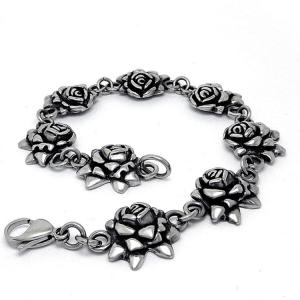 Wholesale 925 Silver Plated Titanium Stainless Steel Vintage Old Rose Link Bracelet (CE123) from china suppliers