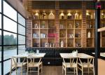 Leather Restaurant Sofa Set Fast Food Hotel Booth Sofa Diamond Button Decoration