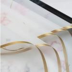 Gold Edge Marble Flower Wrapping Paper Border Plastic Opp Film Wrapping Paper