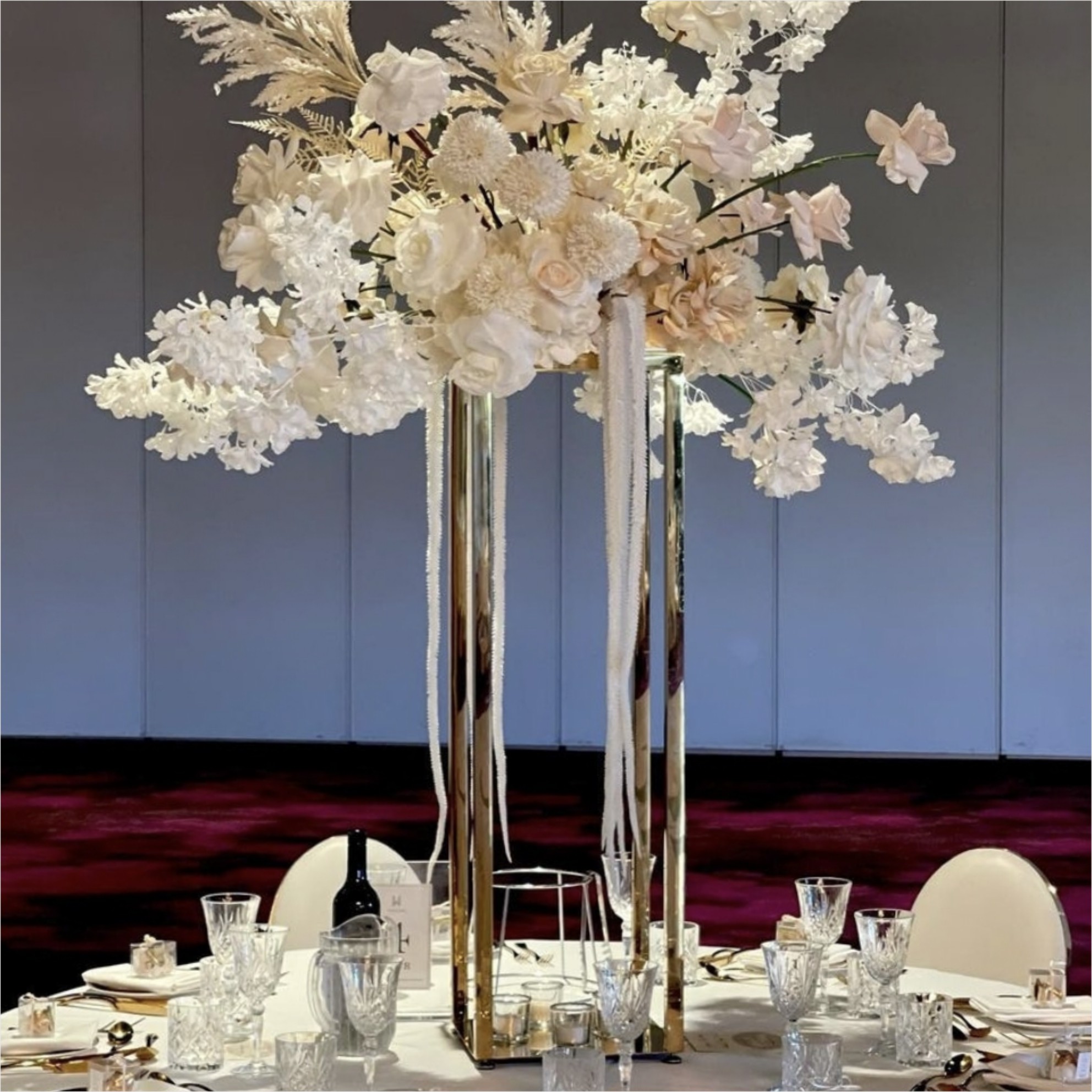 10 Curved Arms Crystal Candelabra Wedding Centerpieces Tall Gold 51.18"