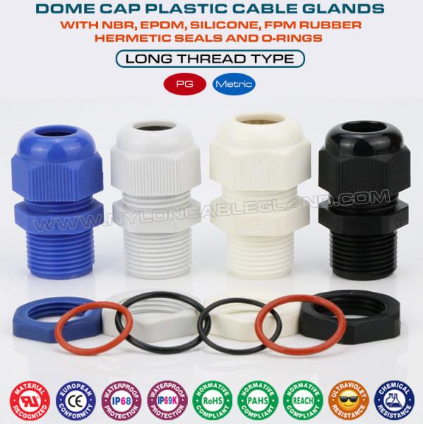Nylon Elongated M20 Cable Gland, IP68 Waterproof 6-12mm Lengthened Cable Gland