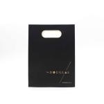 Custom Print Black Boutique Gold Hot Foil Paper Bag With Die Cut Handles