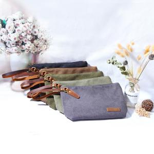 Wholesale Blank Pure Color Zipper Cotton Canvas Makeup Bag from china suppliers