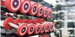 PU Covered Rubber Dumbbells America Captain Dumbbells for gym fitness