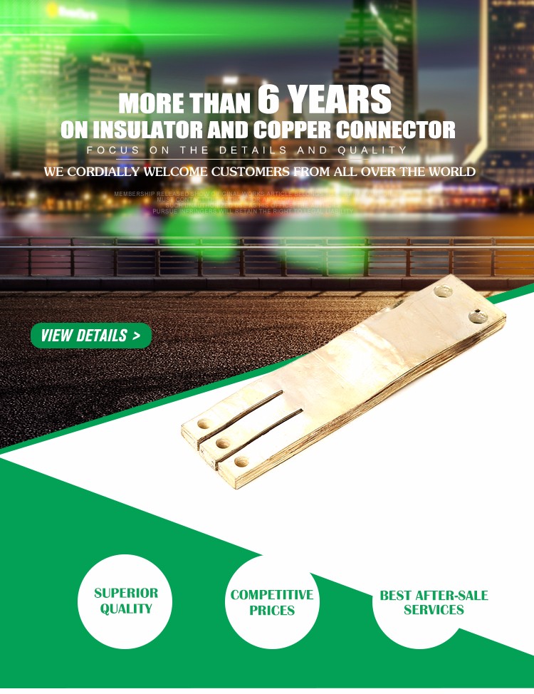 China supplier low voltage bare Ti flexible copper busbar connector