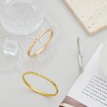 14K Gold Plated Cubic Zirconia Bangle Classic Tennis Bracelet Gold Bracelets For