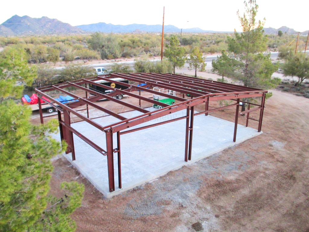 Light Steel Structure Warehouse with Self Storage Roof Trusses and Prefabricated Frame