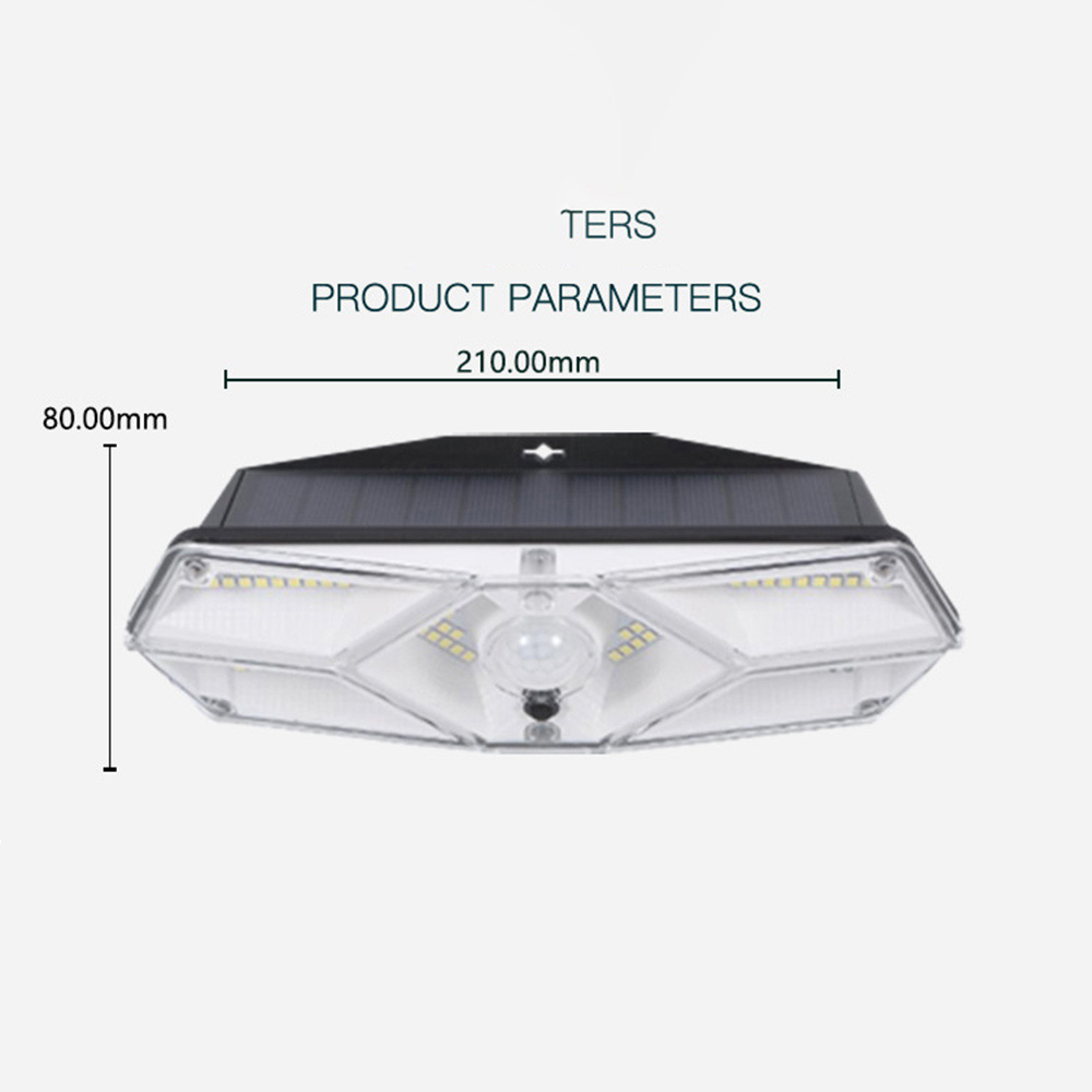 Christmas IPX5 1500mAH Outdoor Solar Street Lamp PIR Sensor 60MA 10000LUX