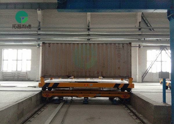Towed Cable Powered Factory Material Handling Hydraulic Rail Transport Cart For Steel Structure