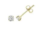 9ct 9K Gold Solitaire Earrings , Solitaire Diamond Stud 3mm 4mm 5mm