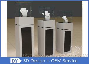 Wholesale Square Matte Black White Wooden Display Plinth With Small Cabinet from china suppliers