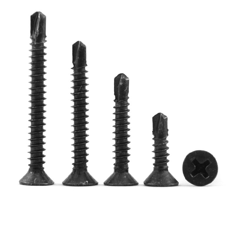 Flat Head Self Tapping Screw DIN Standard Countersunk Cross Drill Tail Screw for Market