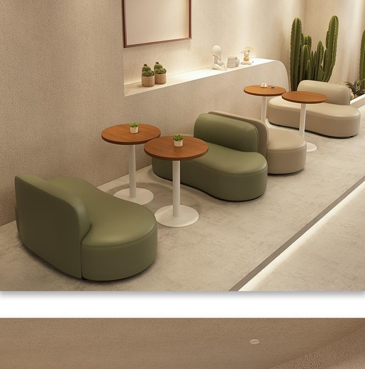 High End Besopke Leisure Sofa Coffee Table Free Combination Set Green Beige Color