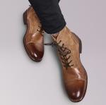Winter Mens Suede Desert Boots Fashion Italian Ankle Boots With Zipper Side
