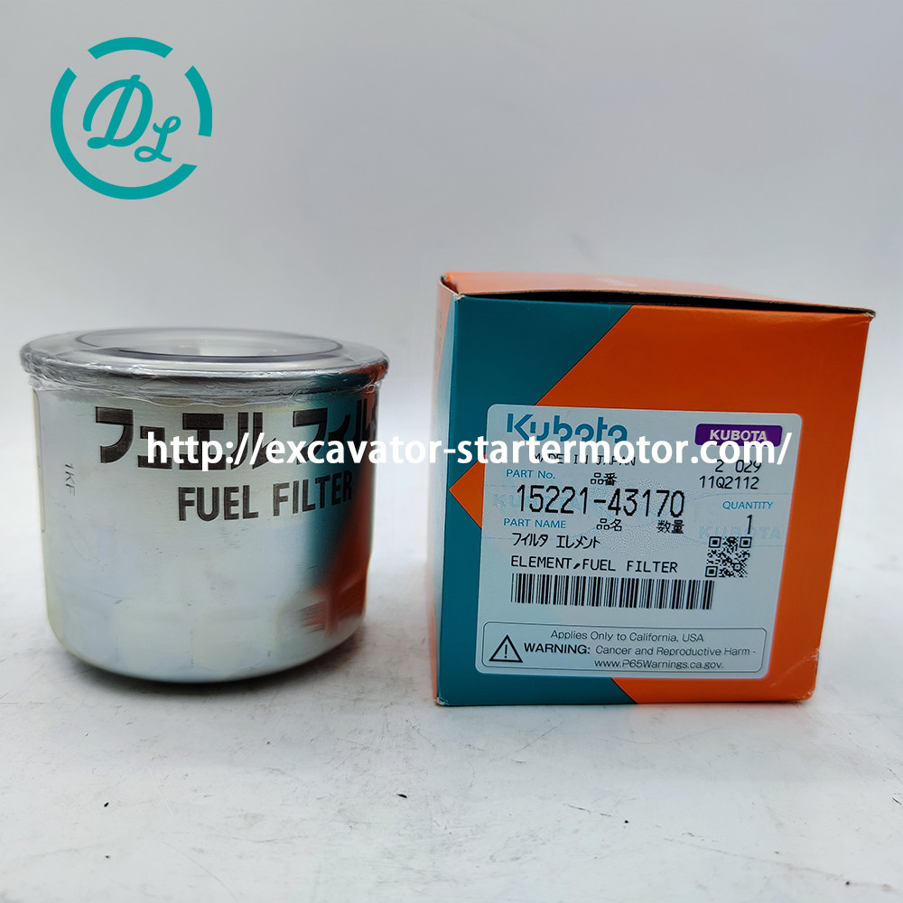 Original Excavator Filter 15221-43170 Fuel Filter Kubota Excavator U40-6