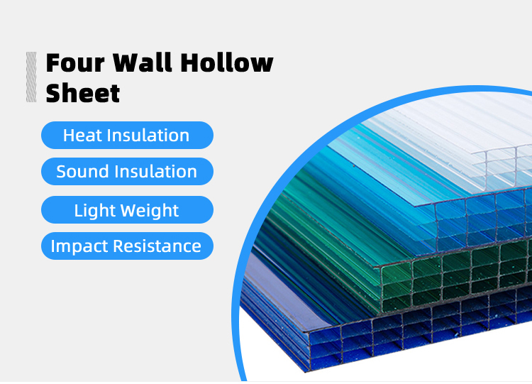 10-year Warranty Uv Coated Best Choice Type Multiwall 20mm Polycarbonate Roofing X Triple Pc Hollow Sheet