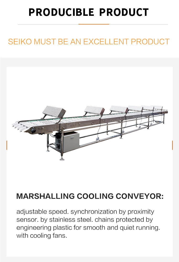 Stainless Steel Cone Industrial Line Accessories Marshalling Cooling Conveyor