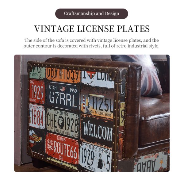 Nidea #8905 Luxury Sofa Vintage Industrial Retro Aviator Sofa Bar Pub Club Studio Motorcycle Tuning Lounge Furniture