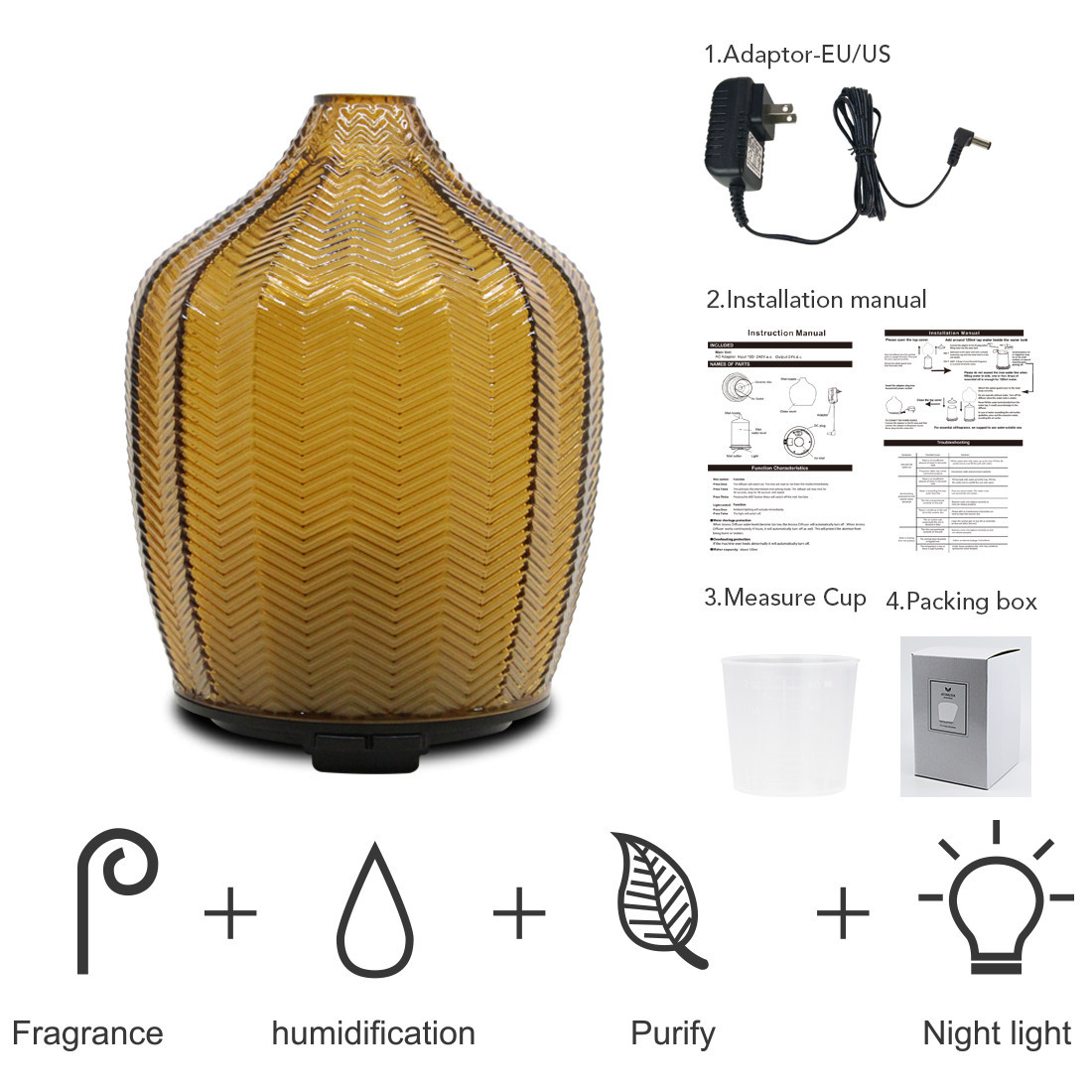 Homefish OEM Commercial Art Glass Aroma Diffuser Nebulizer Essential Oil 120ml Scent Machine Ultrasonic Aroma Diffusers