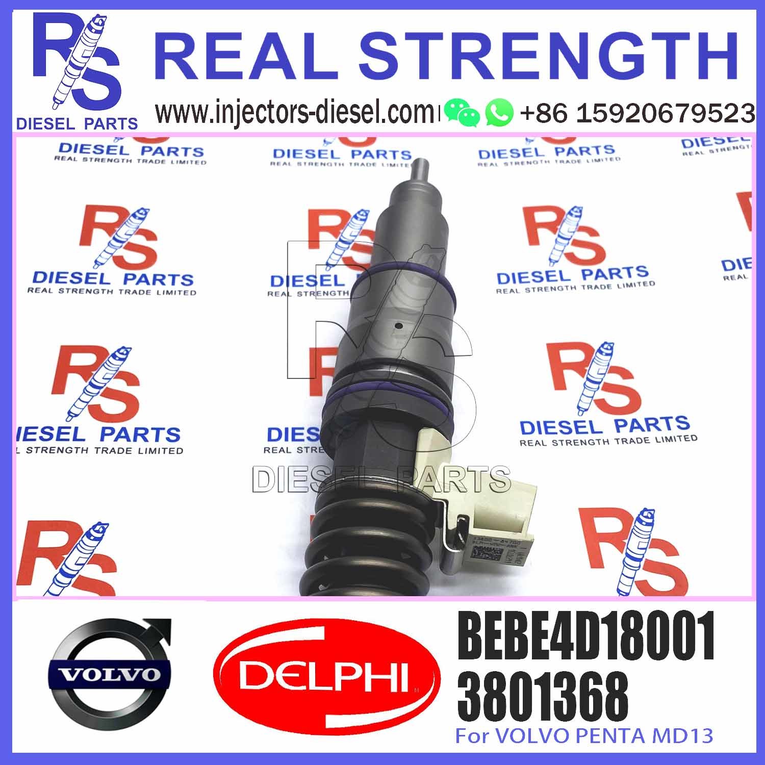 Diesel Fuel Injector 3801368 4 Pins Fuel Injection Nozzle BEBE4D27001 BEBE4D18001 For V-O-L-V PENTA MD13