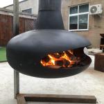 Diameter 100cm Hanging Wood Burning Stove Suspended Fire Place Carbon Steel