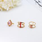 Custom Gemstone Pearl Jewelry Adjustable Engagement Jade Ring 15 - 18mm For