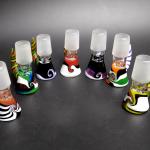 14mm Male Wig Wag tobacco glass bowls / glass smoking bowl with Handle