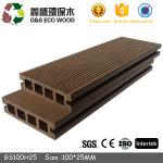 Brown 100 X 25mm Natural Wood Grain Wpc Decking Floor Grey Hollow Composite