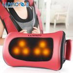 Red Portable Electric Massage Pillow Customized Shiatsu And Kneading Massage