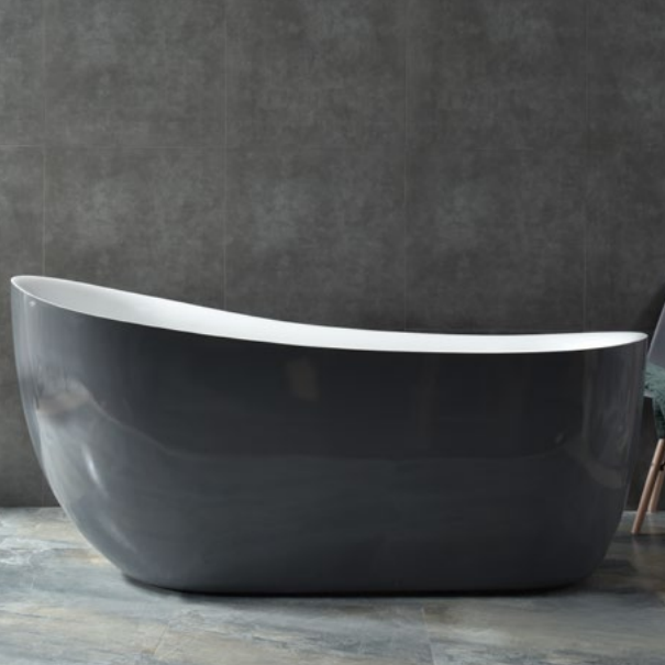 1500mm Freestanding Matte Black Corner Bathtub Sustainable Customized