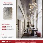 Golden Color SS 304 Sheets Water Ripple Hammered Stamped Decorative Stainless