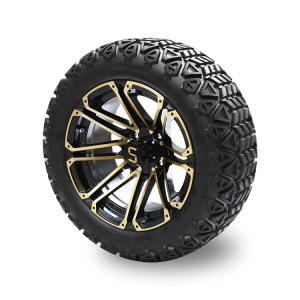 Wholesale Golf Cart 14'' Gold/Glossy Black Rims And 22*10-14 DOT Off-Road Tire Lift Required from china suppliers