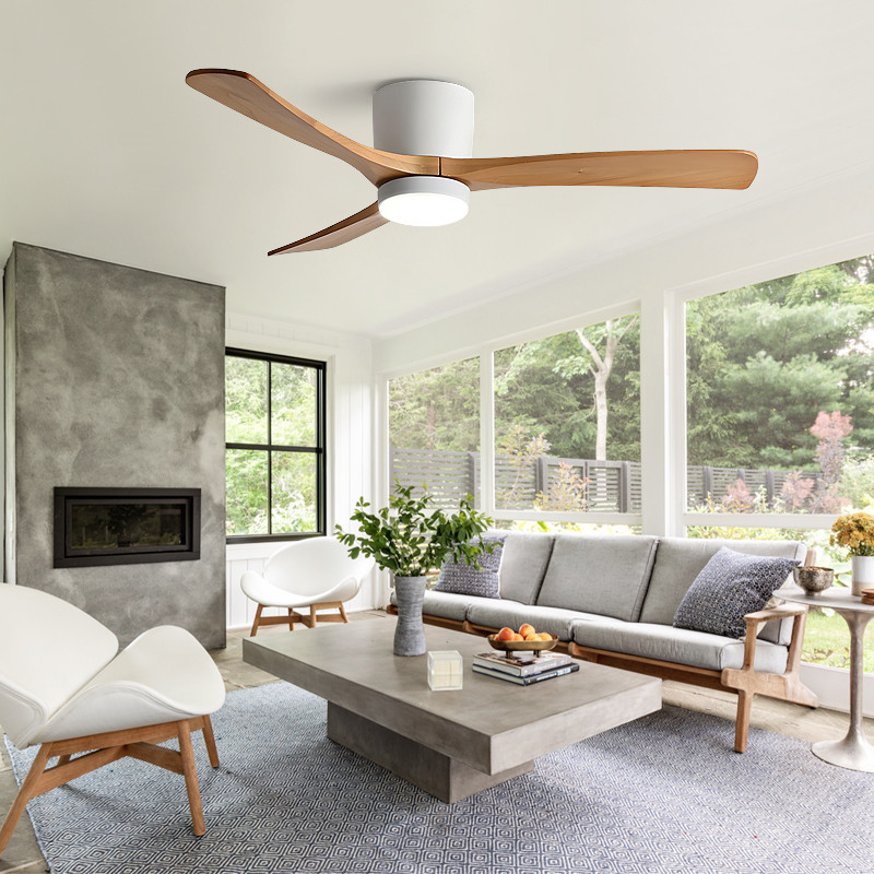 Model 657 Modern Design Best Sell 3 Solid Wood Blades 42 52 Inches Ceiling Fan with Light