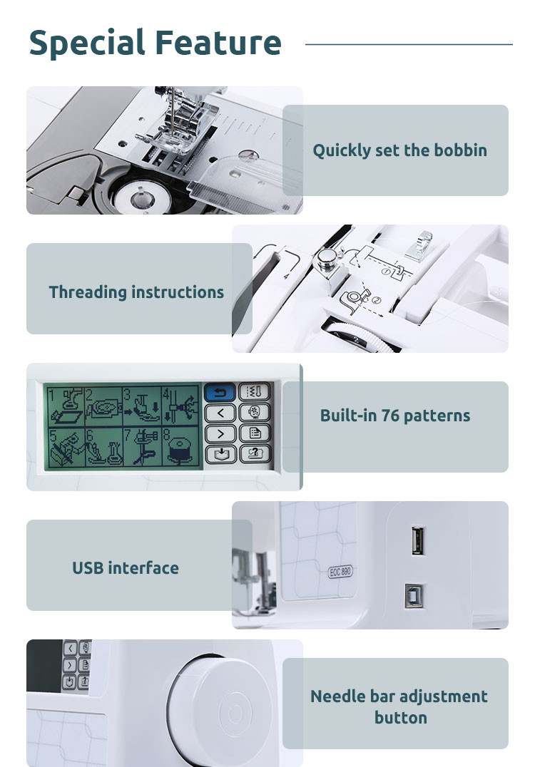 Household Automatic Embroidery Machines 100mm Electronic
