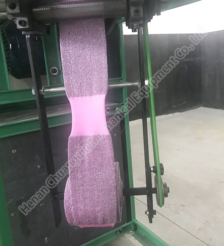 220v Cloth Bath Strip Knitting Machine Vertical Steel Wire Sponge Rub Machine Steel Wire Sponge Scrubber Machine