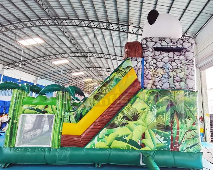 1000D Panda Inflatable Bounce House Combo For Hotel