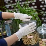 High Strength Disposable Latex Glove Cream Color Powdered / Powder Free