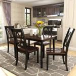 Tomile 5 Piece Wood Dining Table Set Home Kitchen Table And Chairs 50.7 lbs