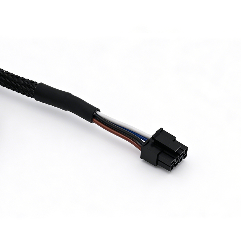 Custom M12 Right Angle 8 Pin to PH3.0 Connector Industrial Sensor Cable with Braided Sleeve