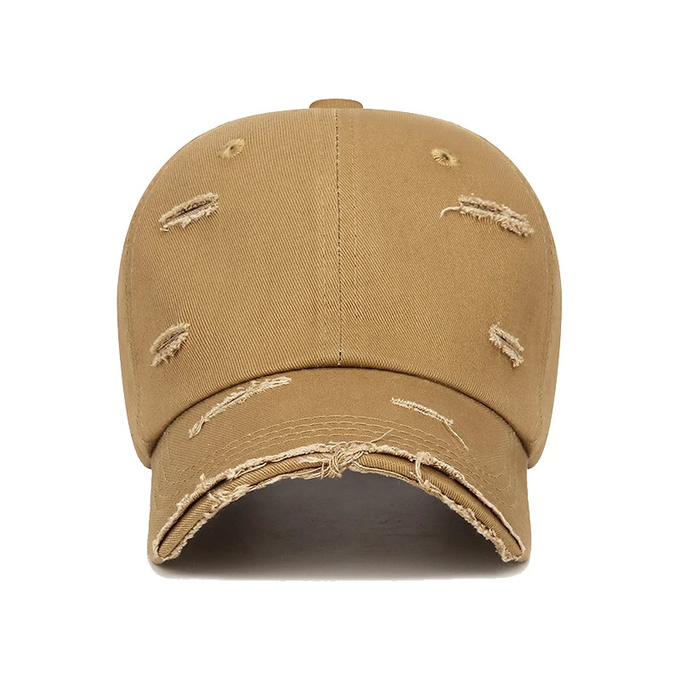 Fashion Khaki Outdoor Hat 6 Curved Visor Panel Baseball Cap With Lower Price