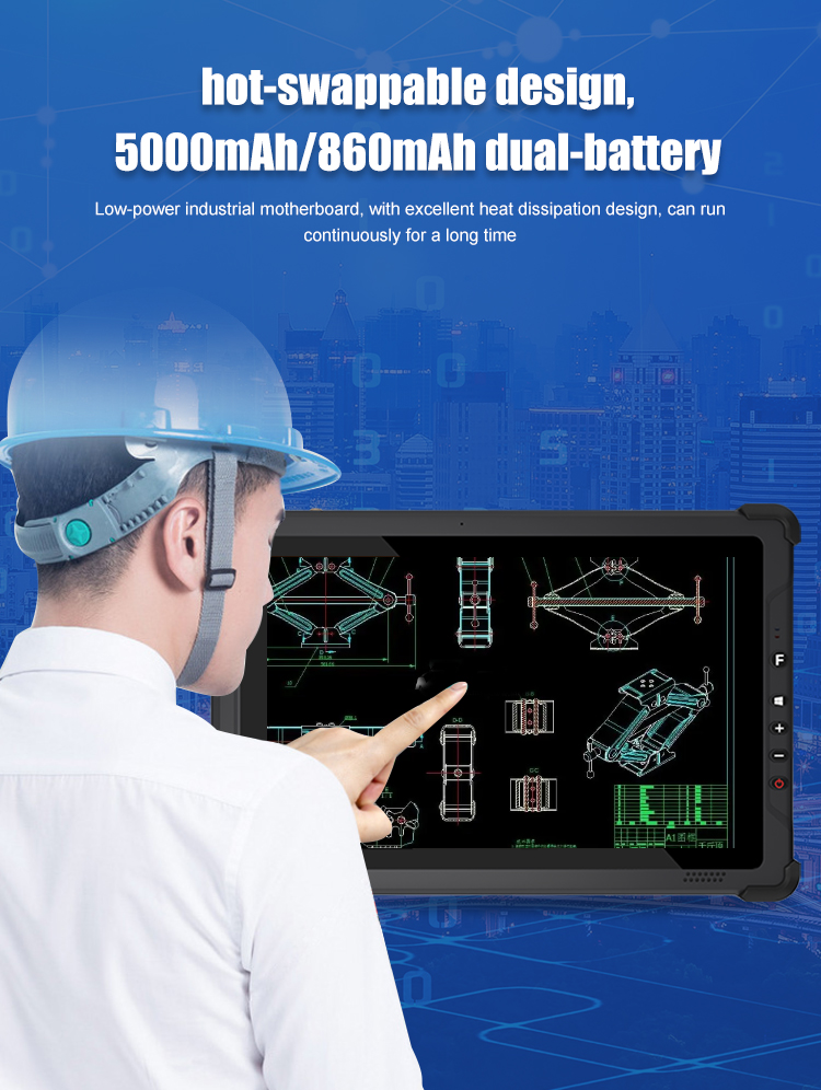 I5 I7 10 Inch Win 10 Rugged Tablet PC with 7.4V/5000mAh Capacity and Rear 8.0MP Camera