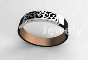Wholesale Top Quality Europe Fashion Stainless Steel Genuine Leather Silicone Bangle Bracelet ADB231 from china suppliers