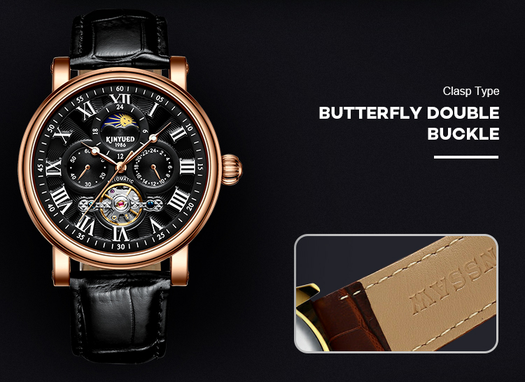 Hardlex Dial Window Tourbillon Mechanical Watch 30M Daily Waterproof