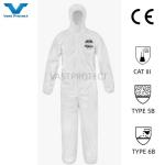 VPT621 PPE Industrial Safety Waterproof Breathable Chemical White Disposable