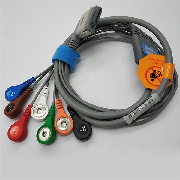 Compatible Biomedical BI9800/BI9000 Holter 7 Leads ECG Cable with Snap/Clip IEC