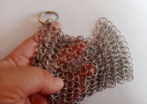 Wholesale High Grade Metal Chain Mail Pot Scrubber 4×4inch Anticorrosive from china suppliers